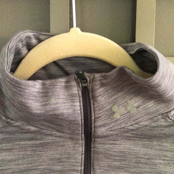 Under Armour heathered three-quarter zip mock long sleeve top size L - Picture 2 of 5